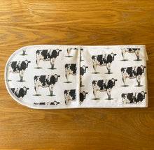 Load image into Gallery viewer, Friesian Cow Double Oven Gloves
